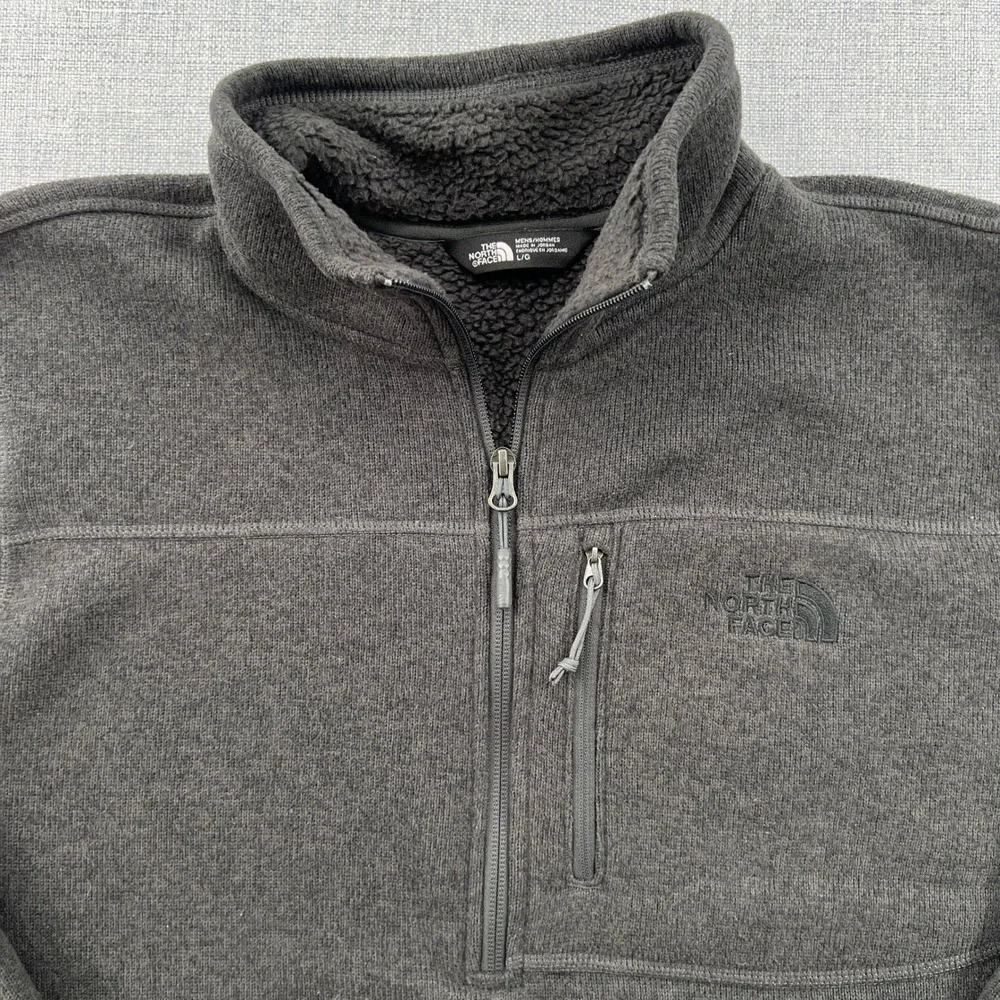 The North Face Gordon Lyons 1/4 Zip Mens Large Gray Fleece Pullover Outdoor Gorp